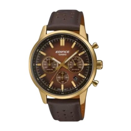 Casio Edifice EFR-575CL-5A Brown Genuine Leather Strap Men Watch
